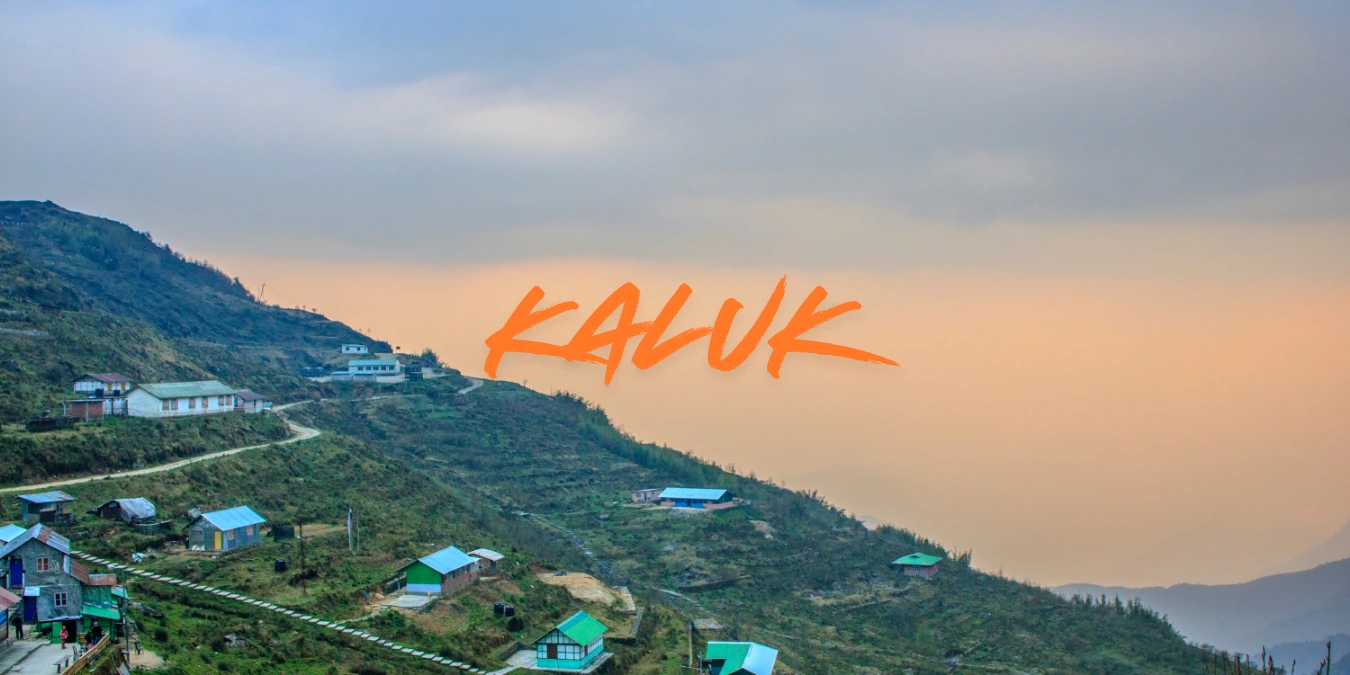 Kaluk village in West Sikkim with scenic hillside houses, green valleys and mountain views